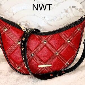 NWT Brahmin Percy Red Camden shoulder crossbody leather studded